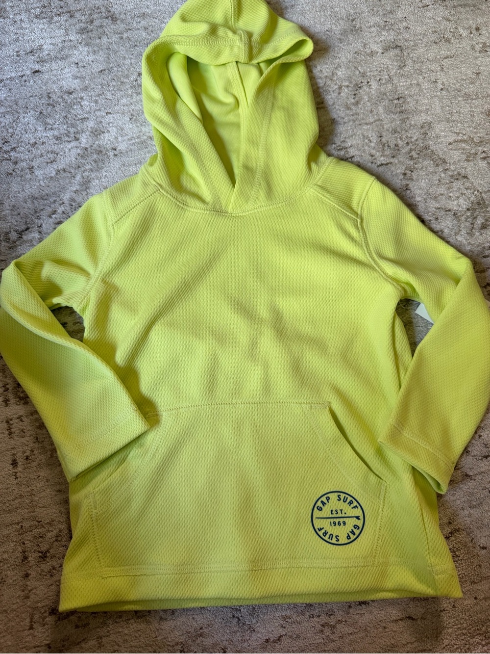 GAP Kids Neon Yellow Hooded Lightweight Pullover - 18-24 months